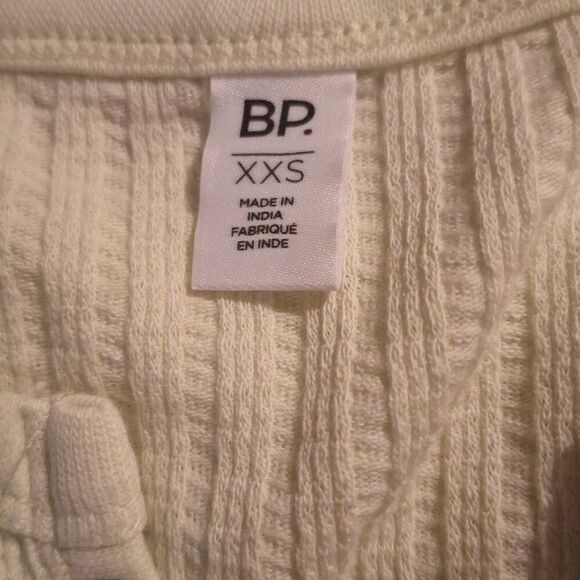 NEW BP. Nordstrom Ribbed Henley Tank Button Down Limecream Size XXS - Picture 4 of 5